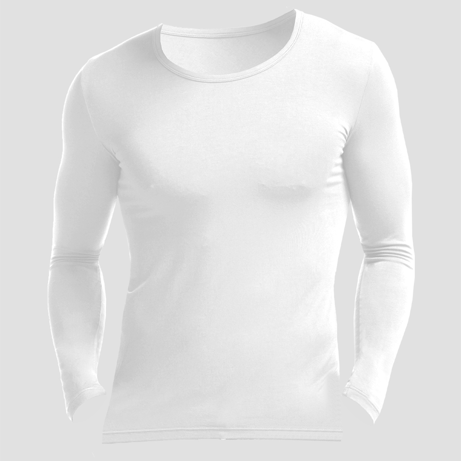Undershirt Crew Neck - Kemeja Termal Modal Lengan Panjang dengan