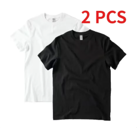 Undershirt Crew Neck - 2 Paket Kaos Leher Bulat Serat