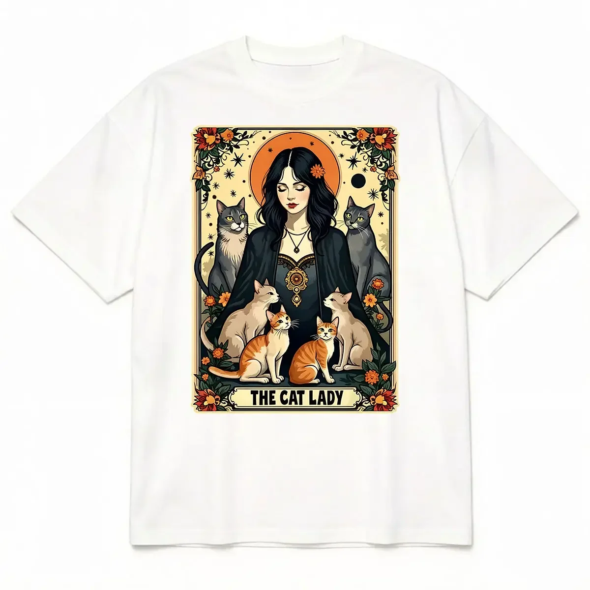 Kaos Unisex The Cat Lady Tarot - Undershirt Crew Neck ulasan dan harga